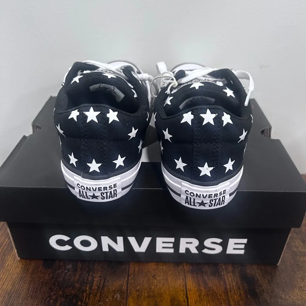 Converse CTAS Street Slip Black White Star Print Kids Sneakers A16708F Size 5